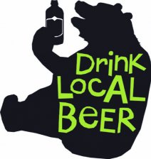Drink Local Beer Bear Bumper Sticker